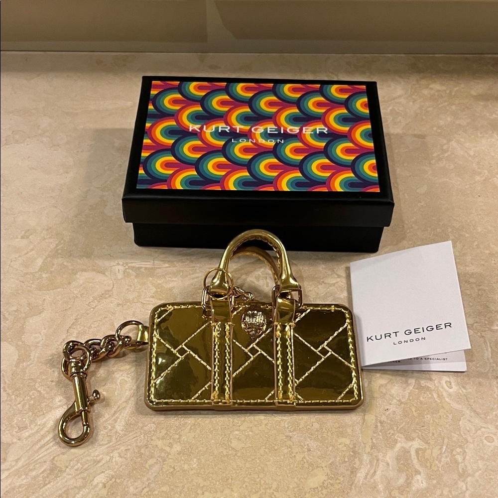 Kurt Geiger Metallic Gold Boston Bag Charm